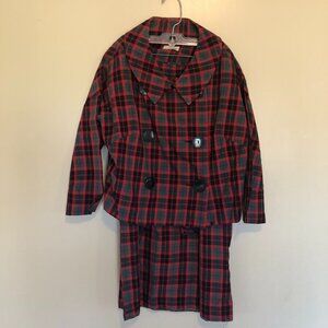 Vintage 1940s 1950s Marie Phillips Plaid Dress Set Jacket & Skirt Trad Wife
